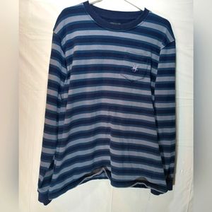 DWFH green, blue, gray men's large long sleeve sweatshirt & spider emblem.